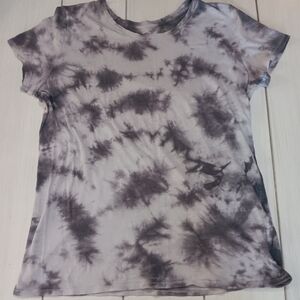 Women's Medium PINK Victoria's Secret Tie-Dye Gray and White Top 100% Cotton